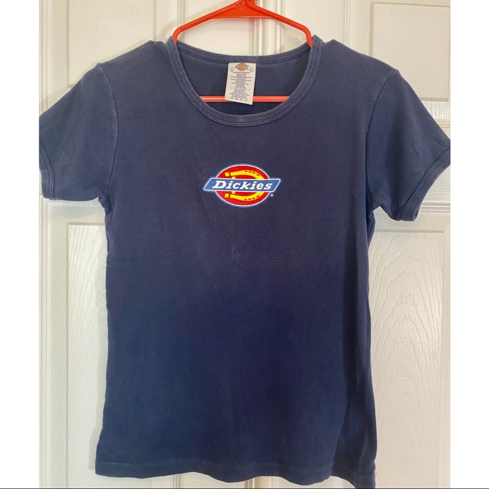 Dickies Junior Girls Large Blue T-shirt. Short Sleeve. Round neck.